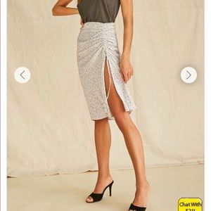 Speckled Satin Drawstring Skirt